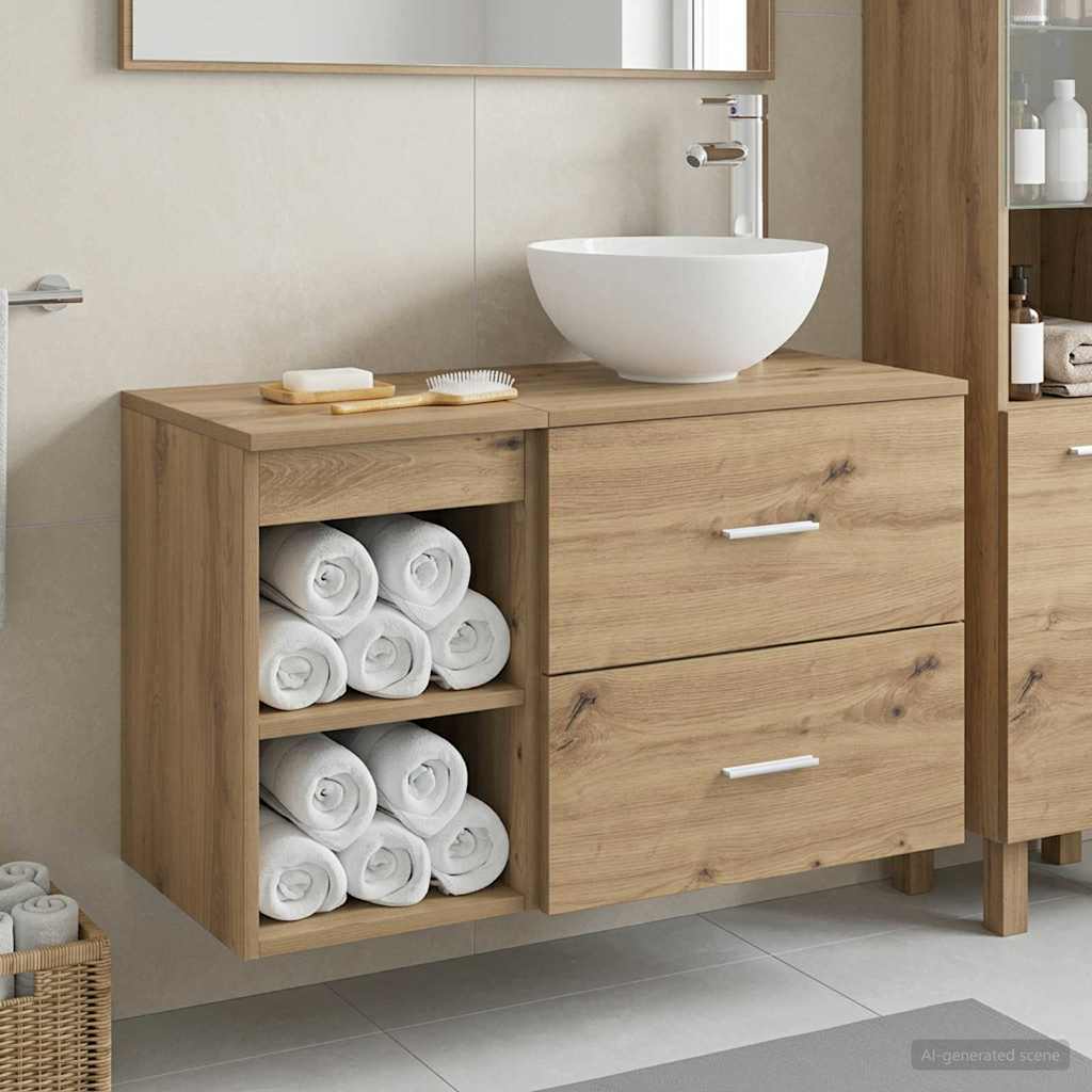 vidaXL Bathroom Furniture Set 2 pcs Artisan Oak Engineered Wood
