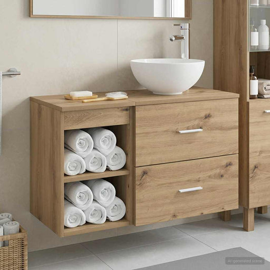vidaXL Bathroom Furniture Set 2 pcs Artisan Oak Engineered Wood