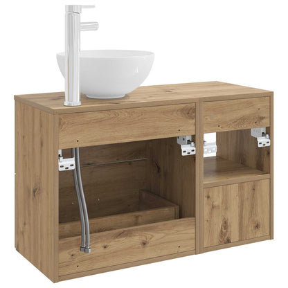 vidaXL Bathroom Furniture Set 2 pcs Artisan Oak Engineered Wood