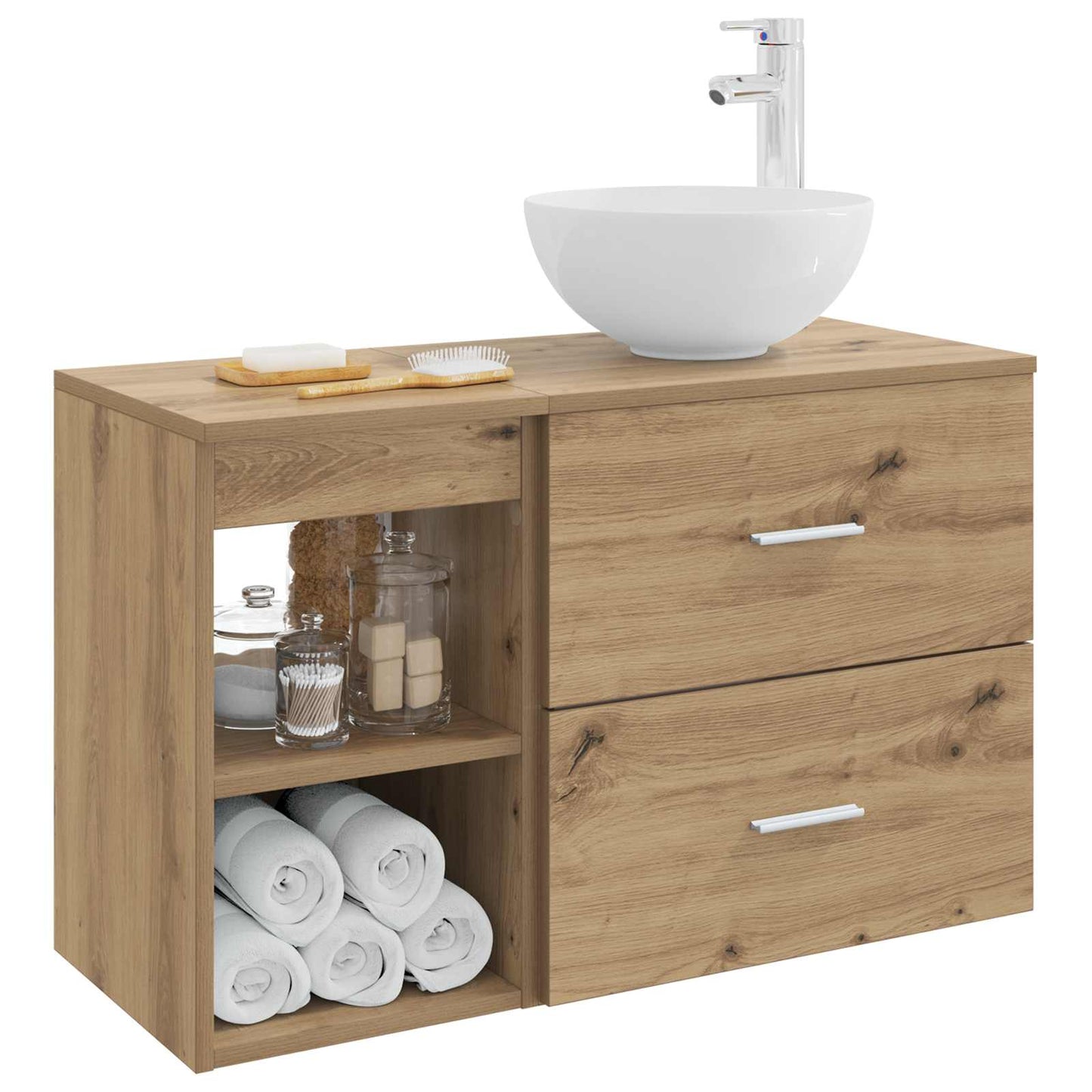 vidaXL Bathroom Furniture Set 2 pcs Artisan Oak Engineered Wood