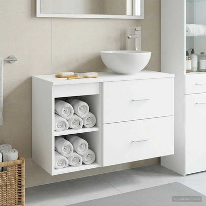 vidaXL Bathroom Furniture Set 2 pcs White Engineered Wood