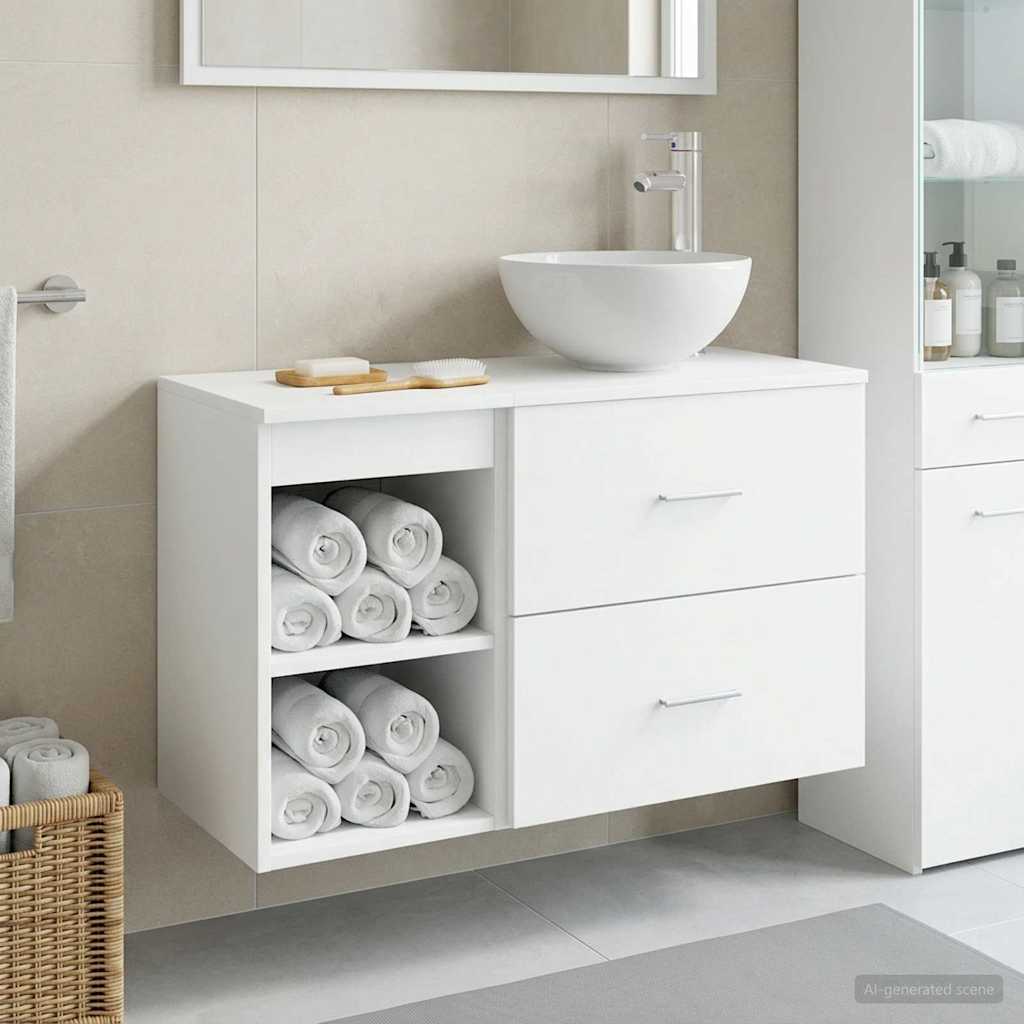 vidaXL Bathroom Furniture Set 2 pcs White Engineered Wood
