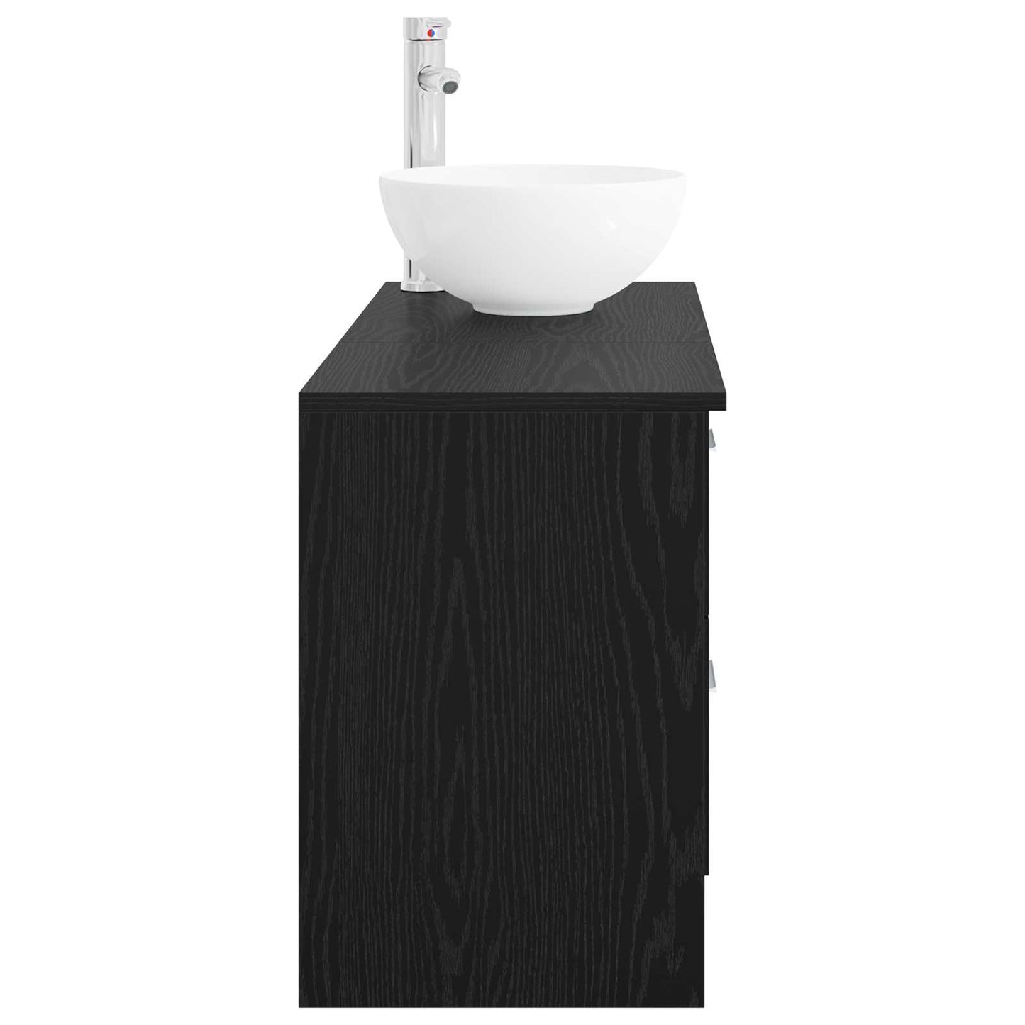 vidaXL Bathroom Furniture Set 2 pcs Black Oak Engineered Wood