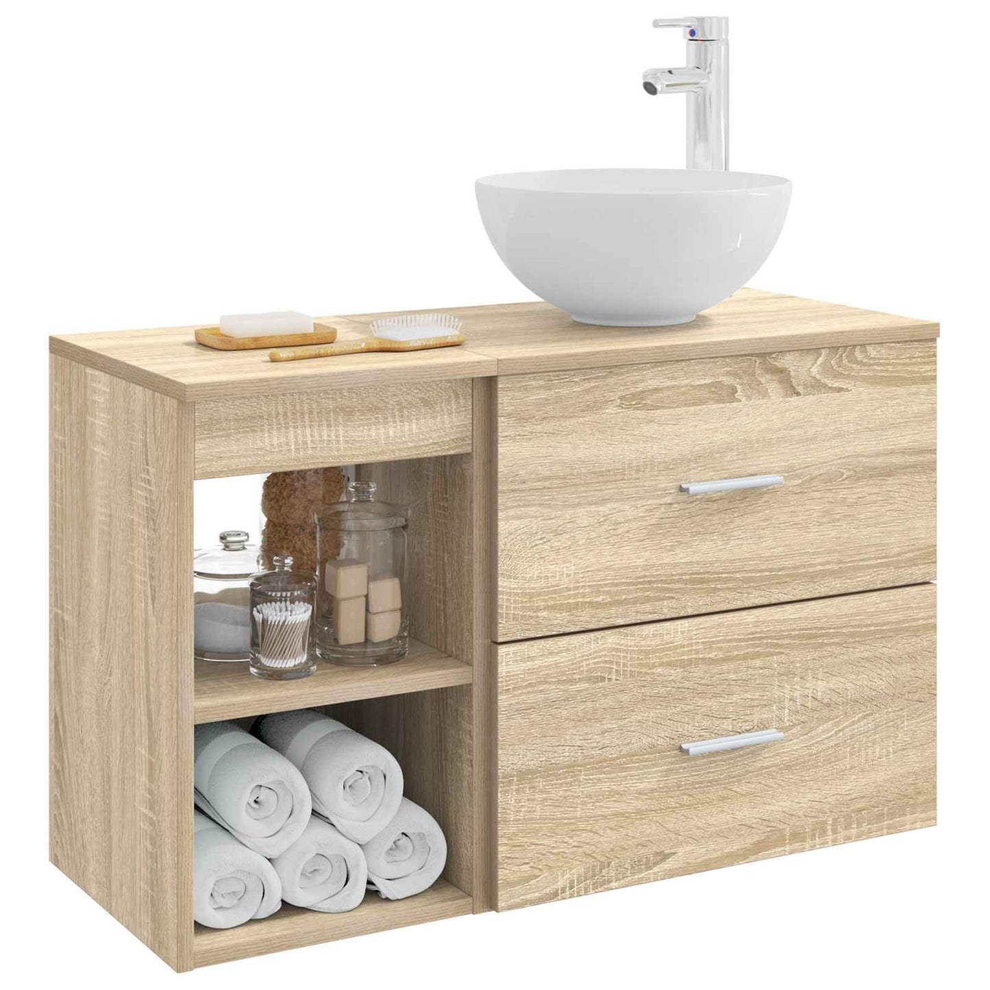 vidaXL Bathroom Furniture Set 2 pcs Sonoma Oak Engineered Wood