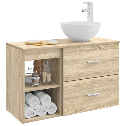 vidaXL Bathroom Furniture Set 2 pcs Sonoma Oak Engineered Wood