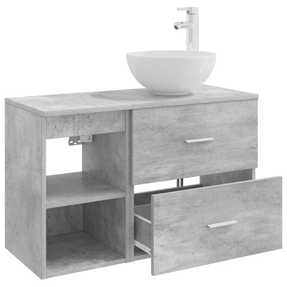 vidaXL Bathroom Furniture Set 2 pcs Concrete Grey Engineered Wood