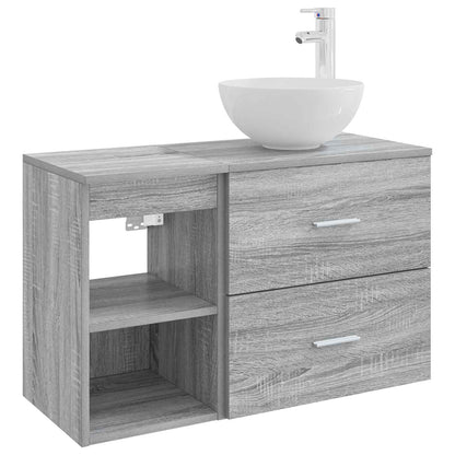 vidaXL Bathroom Furniture Set 2 pcs Grey Sonoma Engineered Wood