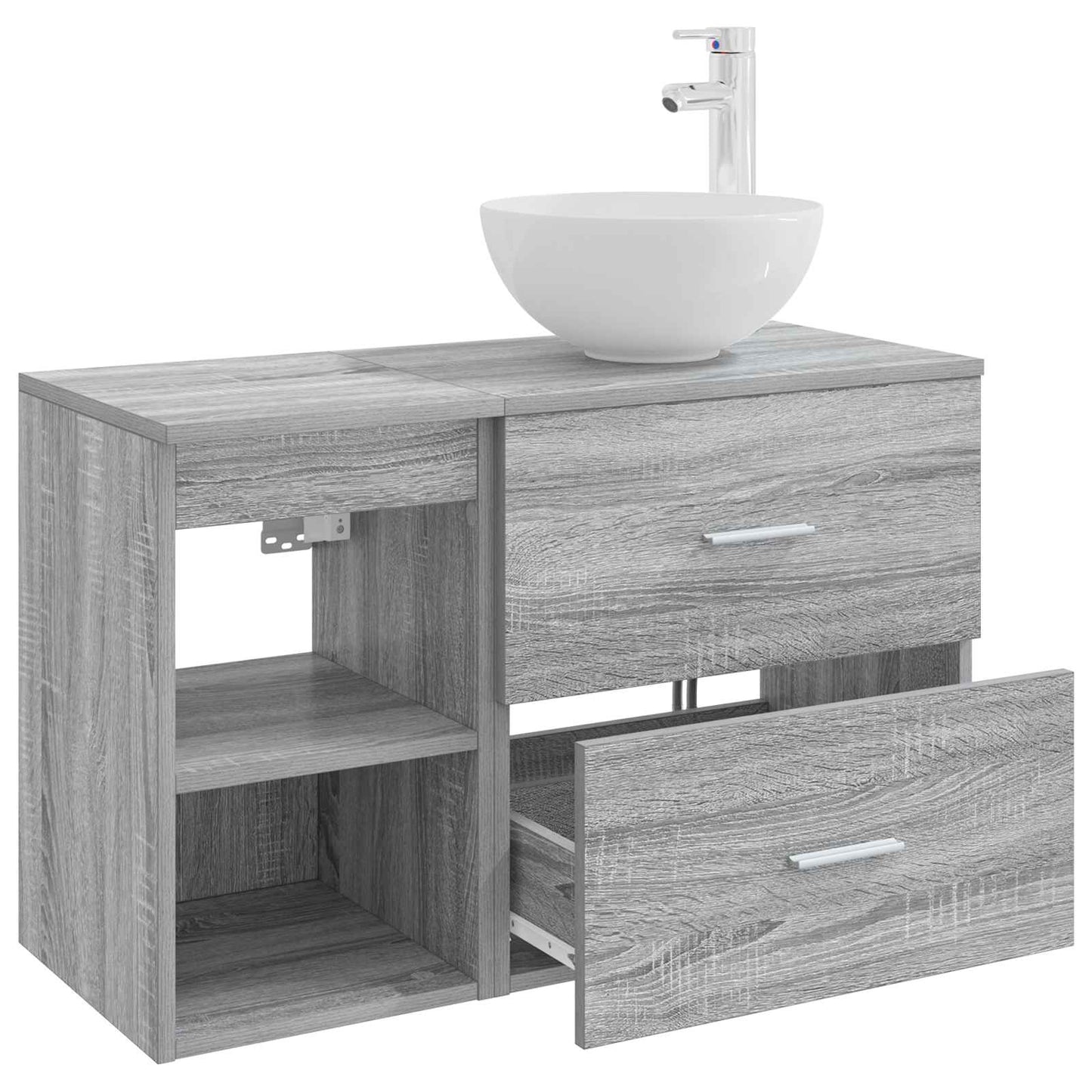 vidaXL Bathroom Furniture Set 2 pcs Grey Sonoma Engineered Wood