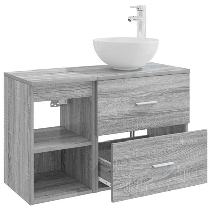 vidaXL Bathroom Furniture Set 2 pcs Grey Sonoma Engineered Wood
