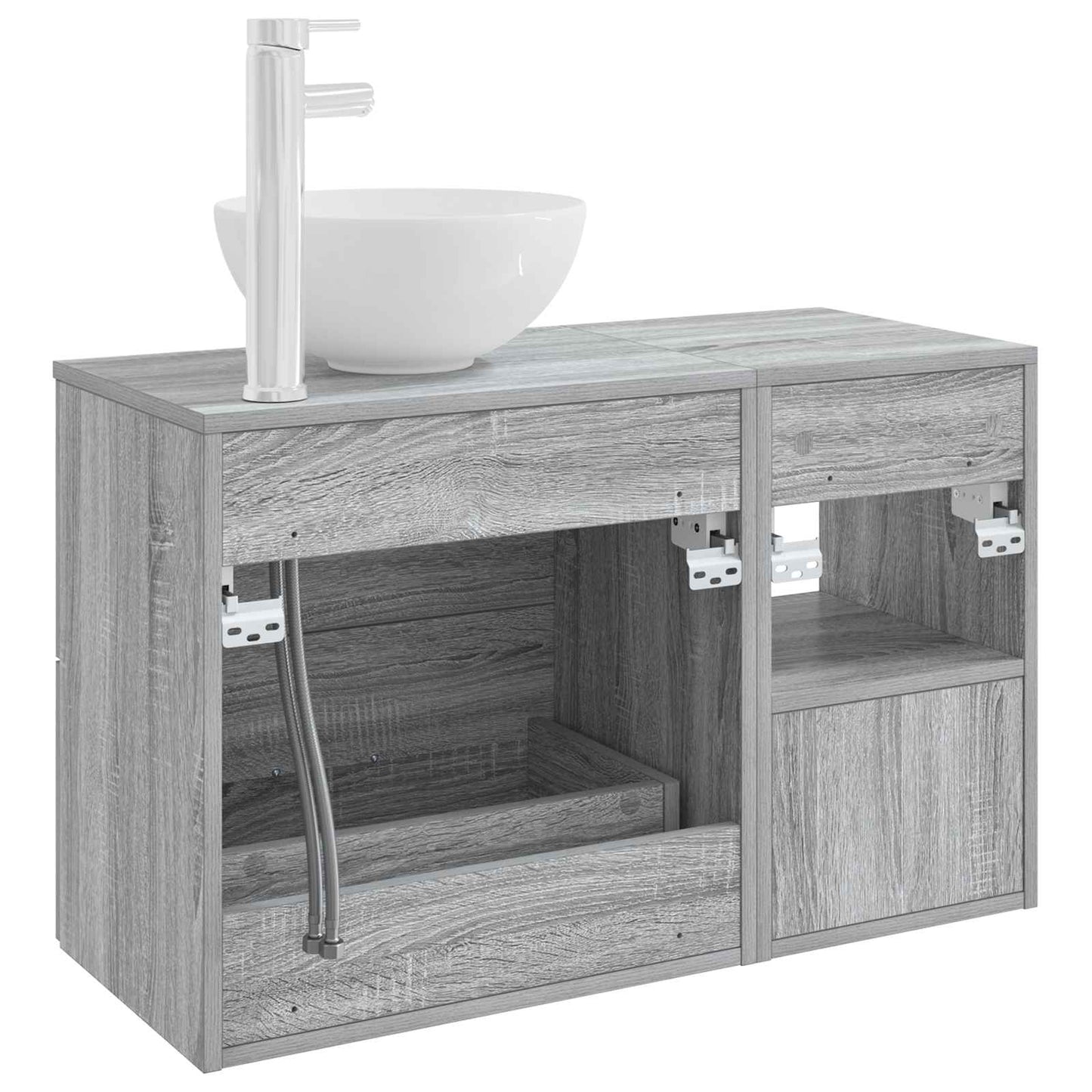 vidaXL Bathroom Furniture Set 2 pcs Grey Sonoma Engineered Wood