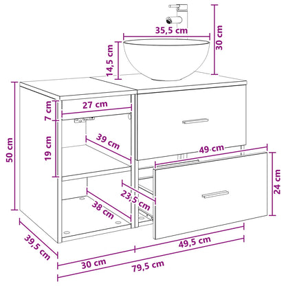 vidaXL Bathroom Furniture Set 2 pcs Grey Sonoma Engineered Wood