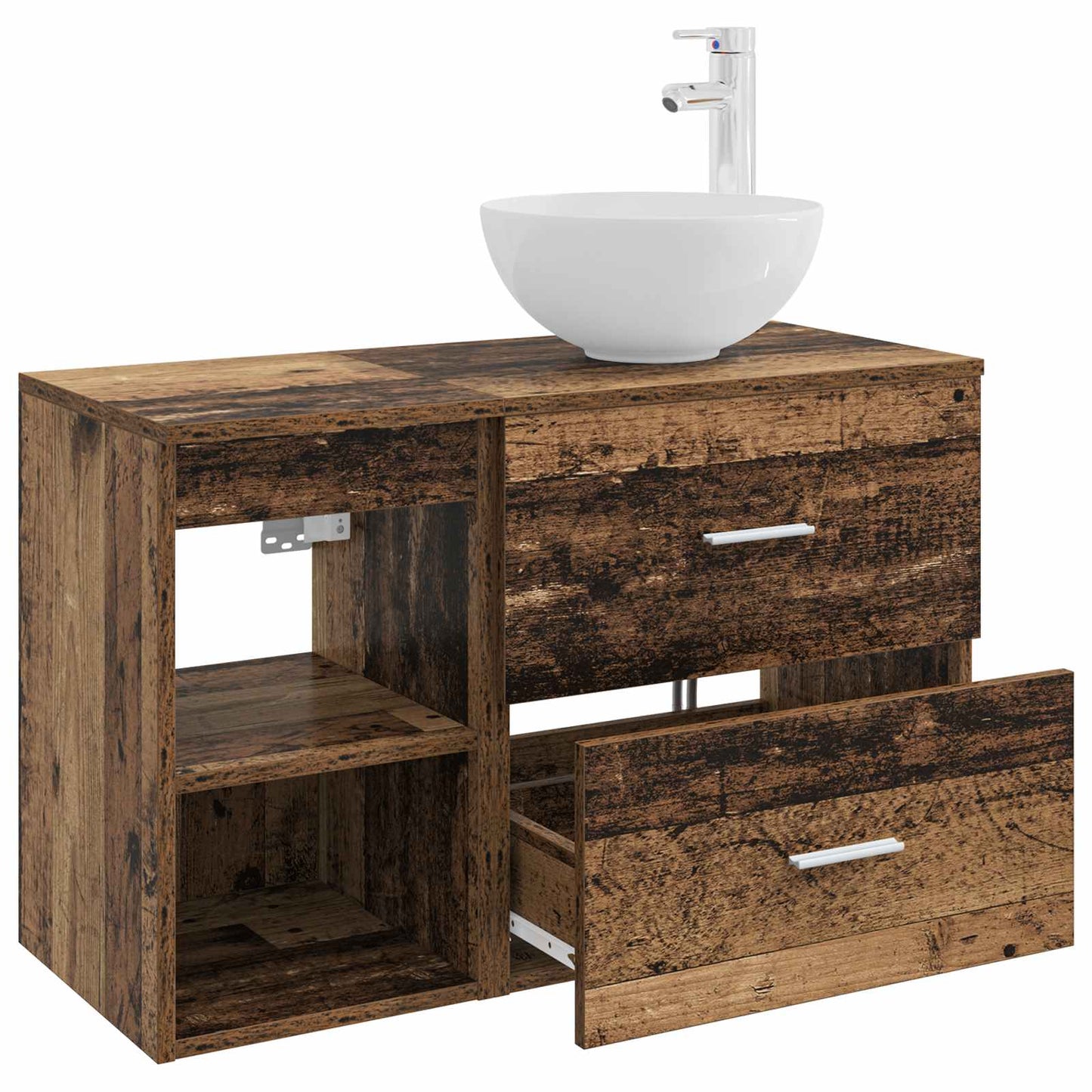 vidaXL Bathroom Furniture Set 2 pcs Old Wood Engineered Wood