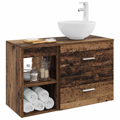 vidaXL Bathroom Furniture Set 2 pcs Old Wood Engineered Wood