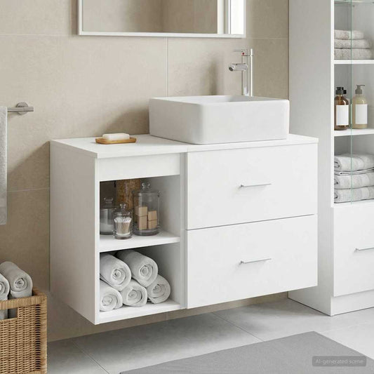 vidaXL Bathroom Furniture Set 2 pcs White Engineered Wood