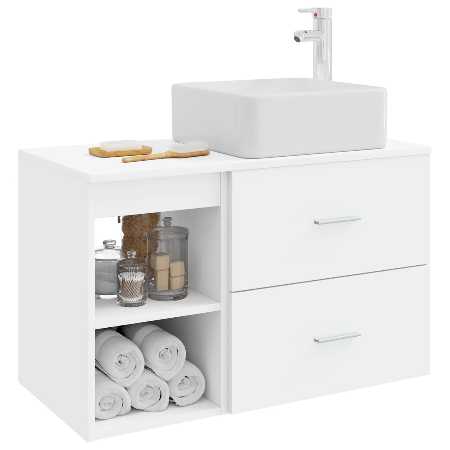 vidaXL Bathroom Furniture Set 2 pcs White Engineered Wood
