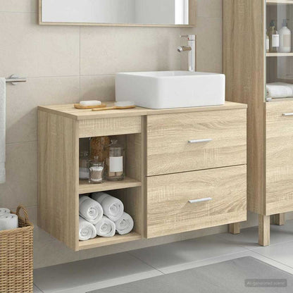 vidaXL Bathroom Furniture Set 2 pcs Sonoma Oak Engineered Wood