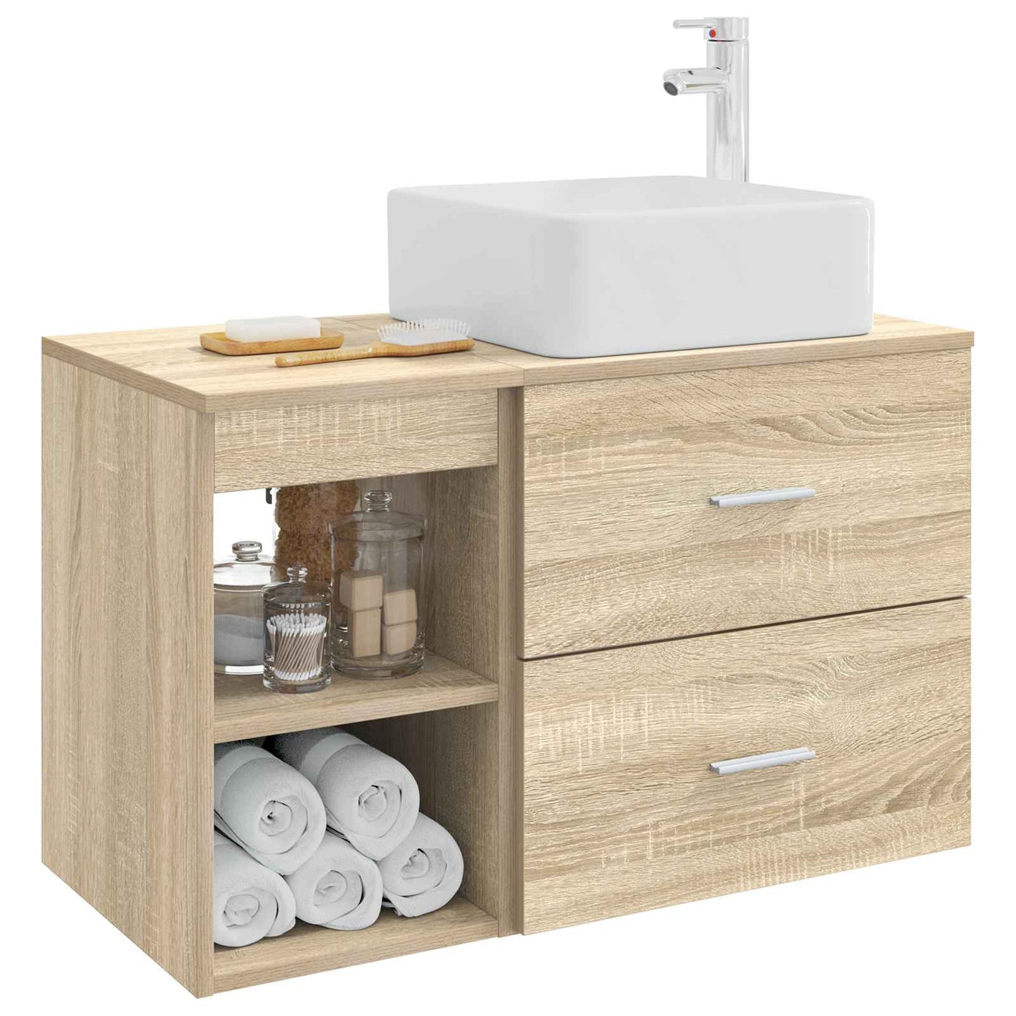 vidaXL Bathroom Furniture Set 2 pcs Sonoma Oak Engineered Wood