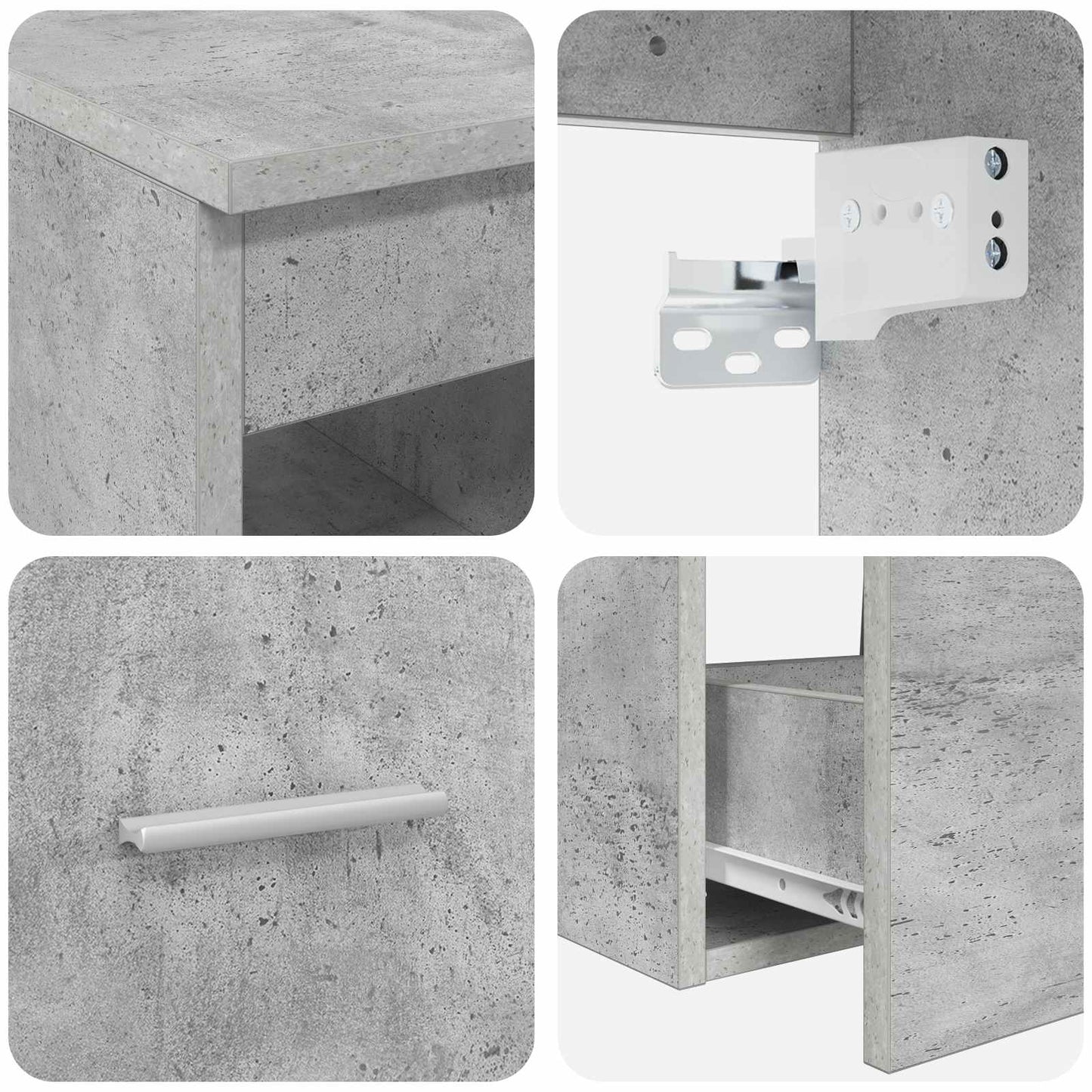 vidaXL Bathroom Furniture Set 2 pcs Concrete Grey Engineered Wood
