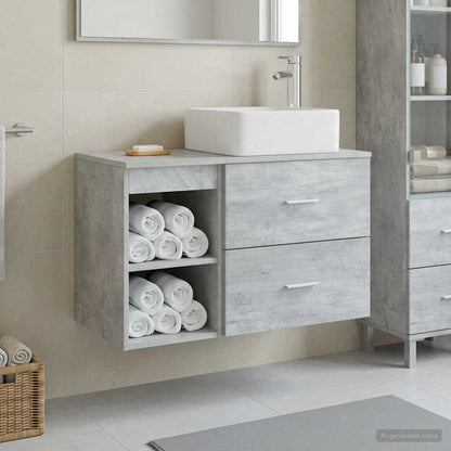 vidaXL Bathroom Furniture Set 2 pcs Concrete Grey Engineered Wood