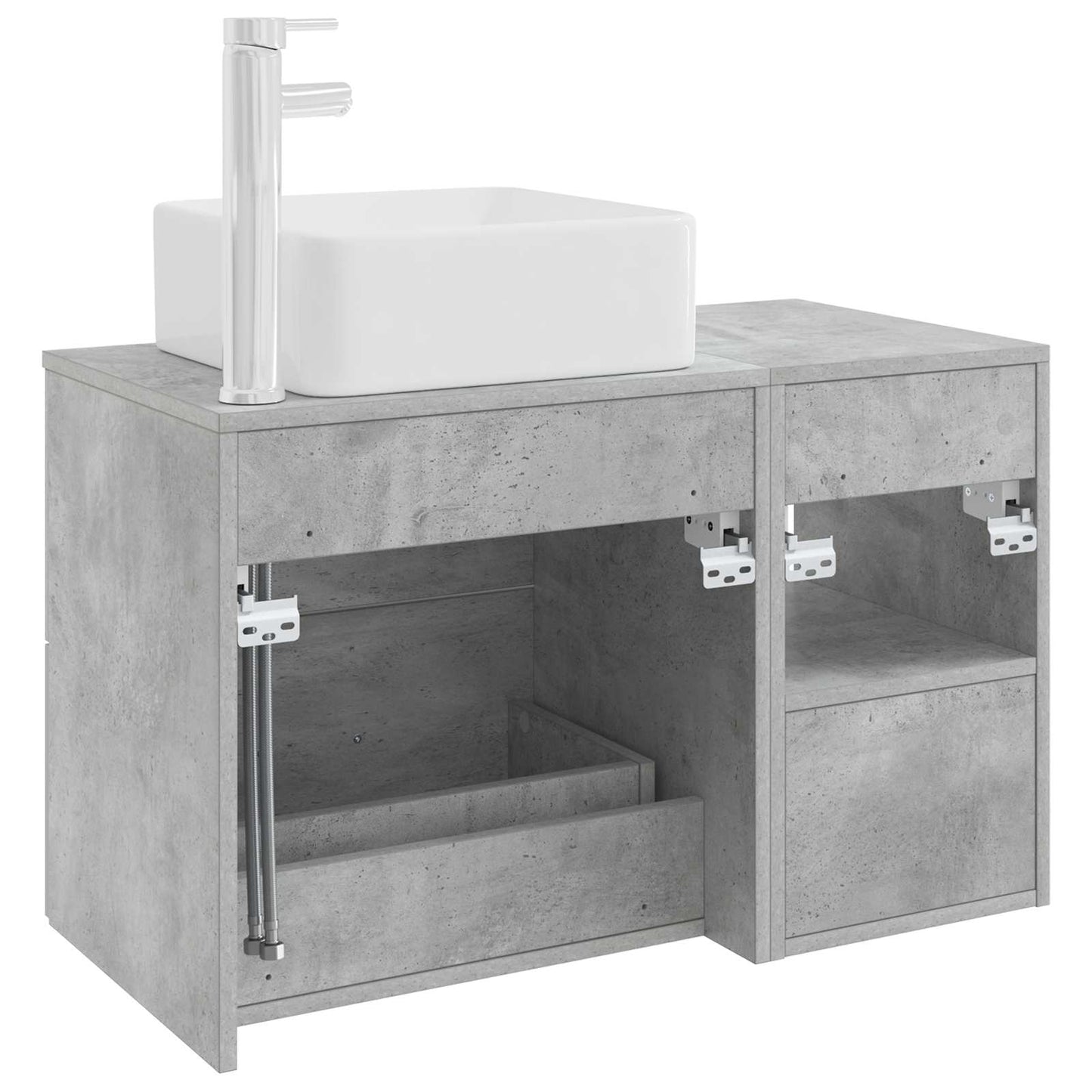 vidaXL Bathroom Furniture Set 2 pcs Concrete Grey Engineered Wood