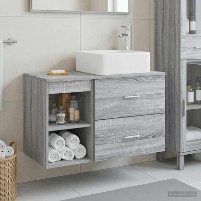 vidaXL Bathroom Furniture Set 2 pcs Grey Sonoma Engineered Wood