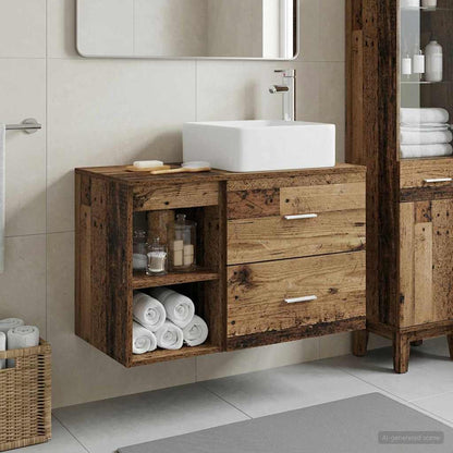 vidaXL Bathroom Furniture Set 2 pcs Old Wood Engineered Wood