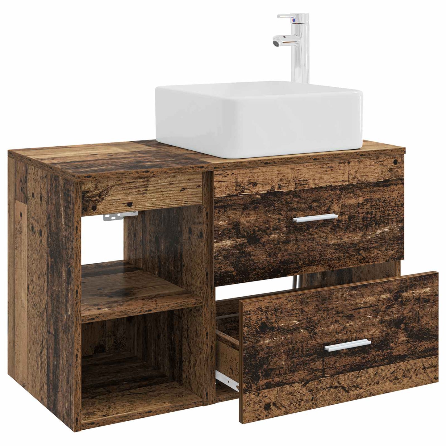 vidaXL Bathroom Furniture Set 2 pcs Old Wood Engineered Wood