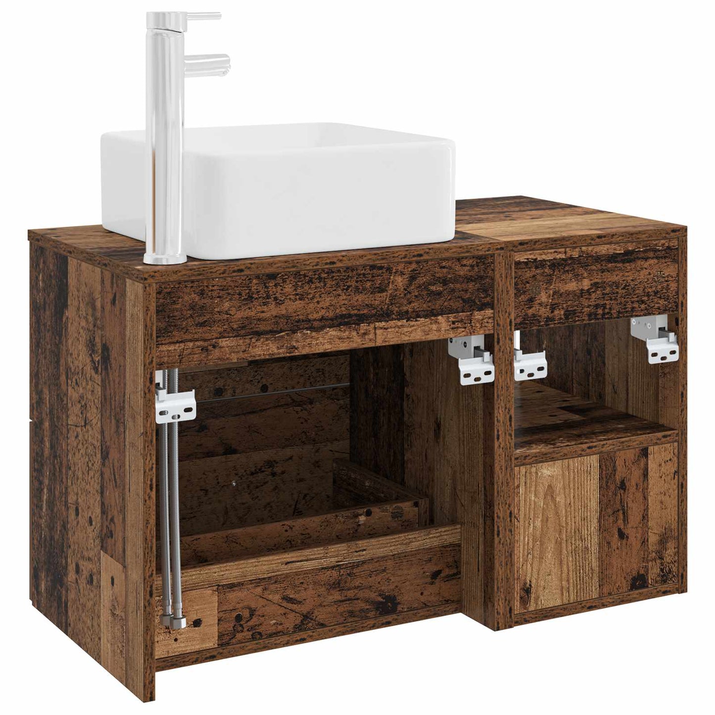 vidaXL Bathroom Furniture Set 2 pcs Old Wood Engineered Wood
