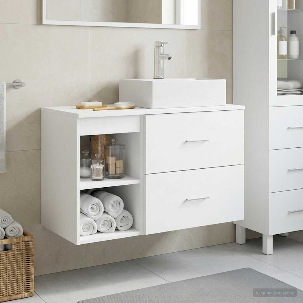 vidaXL Bathroom Furniture Set 2 pcs White Engineered Wood