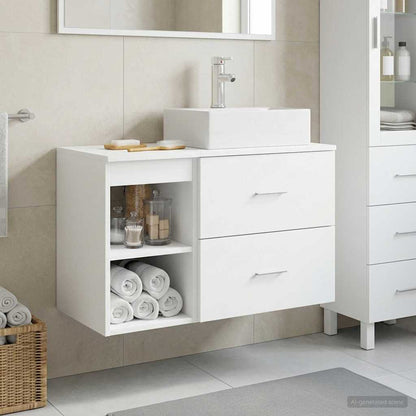 vidaXL Bathroom Furniture Set 2 pcs White Engineered Wood