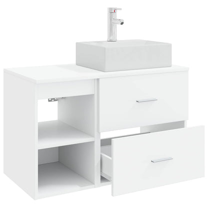vidaXL Bathroom Furniture Set 2 pcs White Engineered Wood