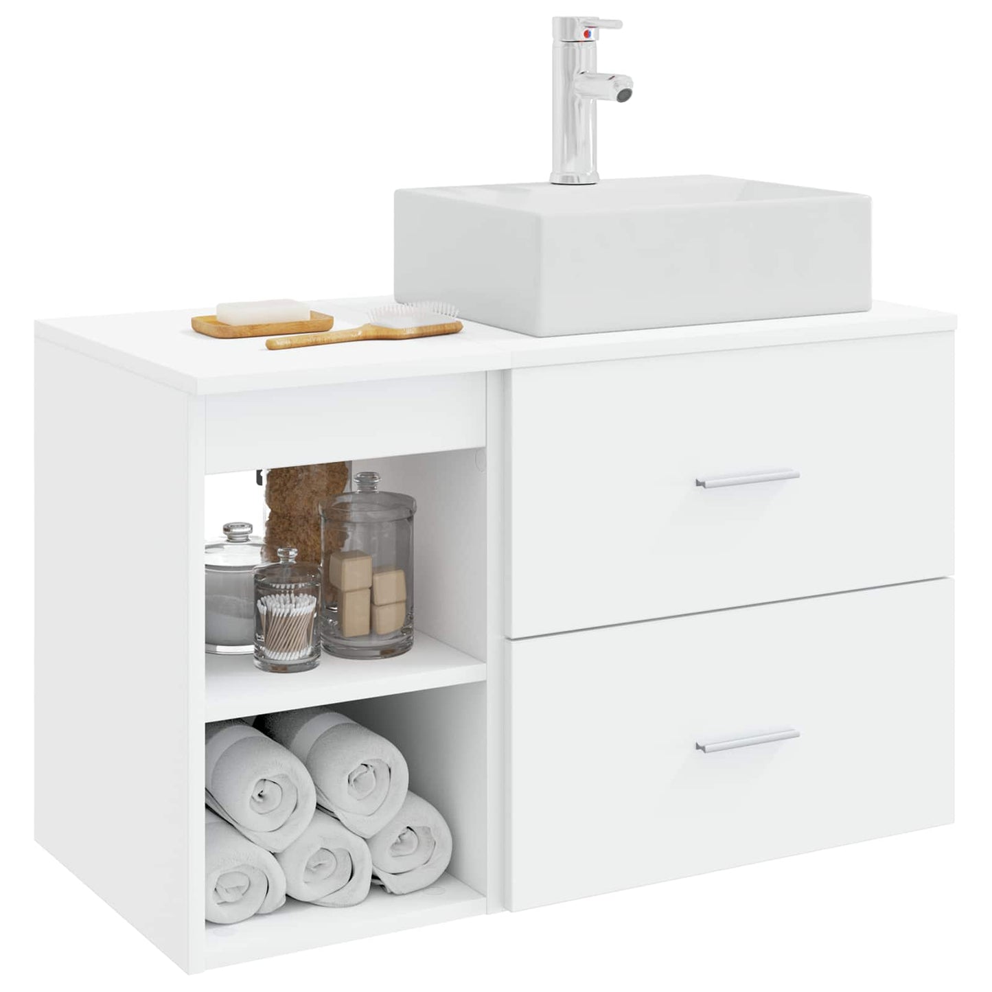 vidaXL Bathroom Furniture Set 2 pcs White Engineered Wood