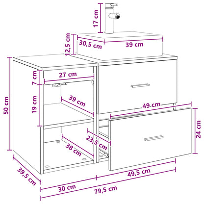 vidaXL Bathroom Furniture Set 2 pcs White Engineered Wood