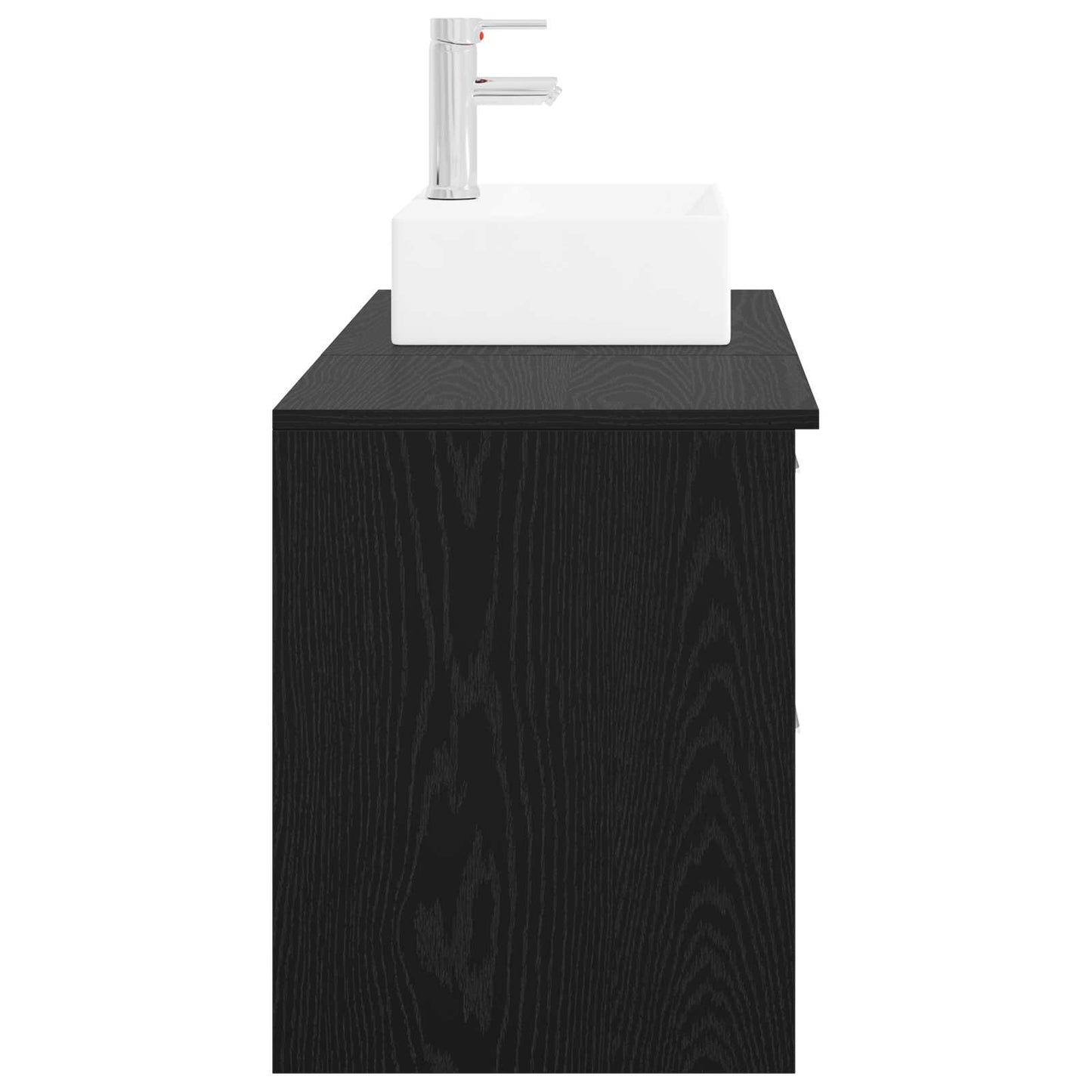 vidaXL Bathroom Furniture Set 2 pcs Black Oak Engineered Wood