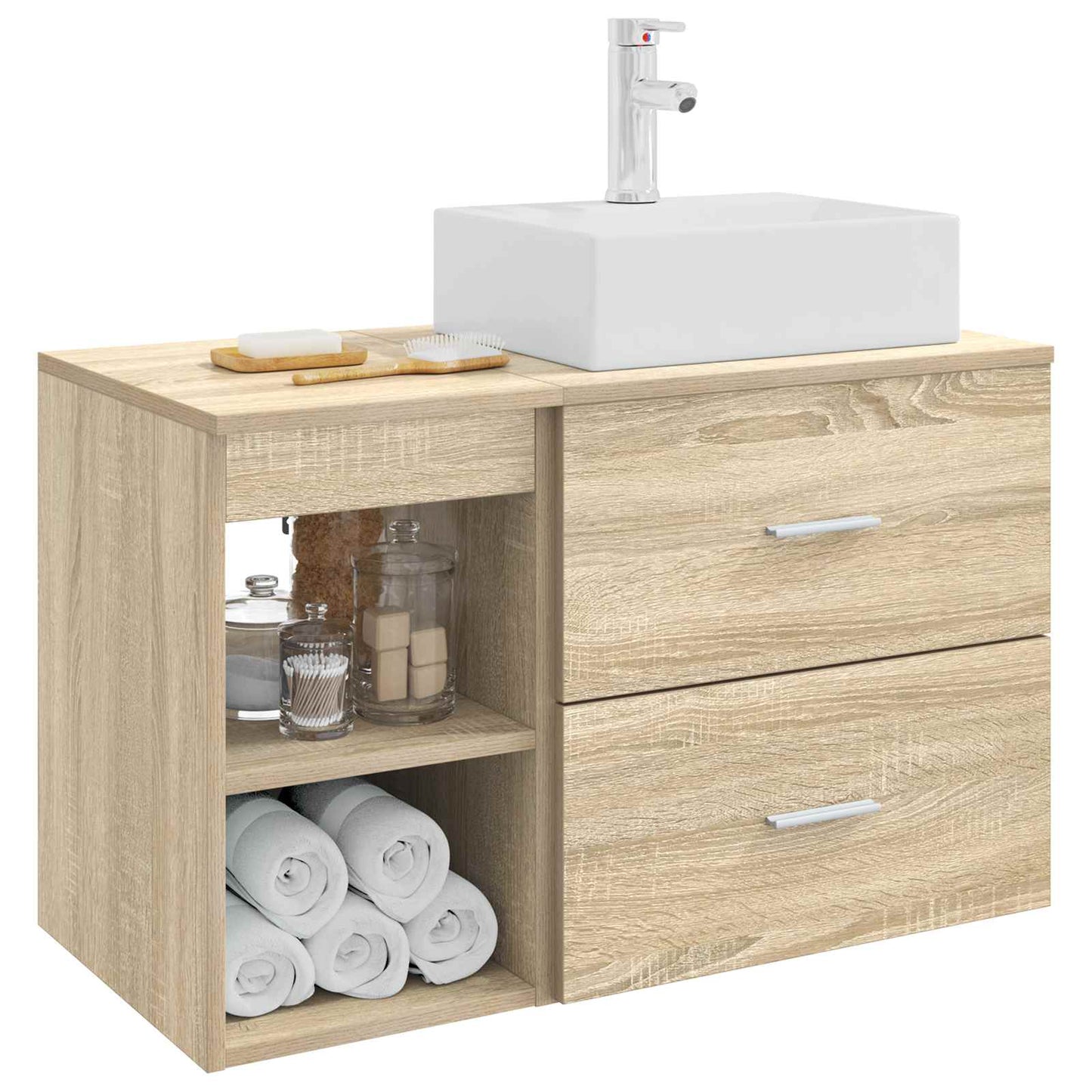 vidaXL Bathroom Furniture Set 2 pcs Sonoma Oak Engineered Wood