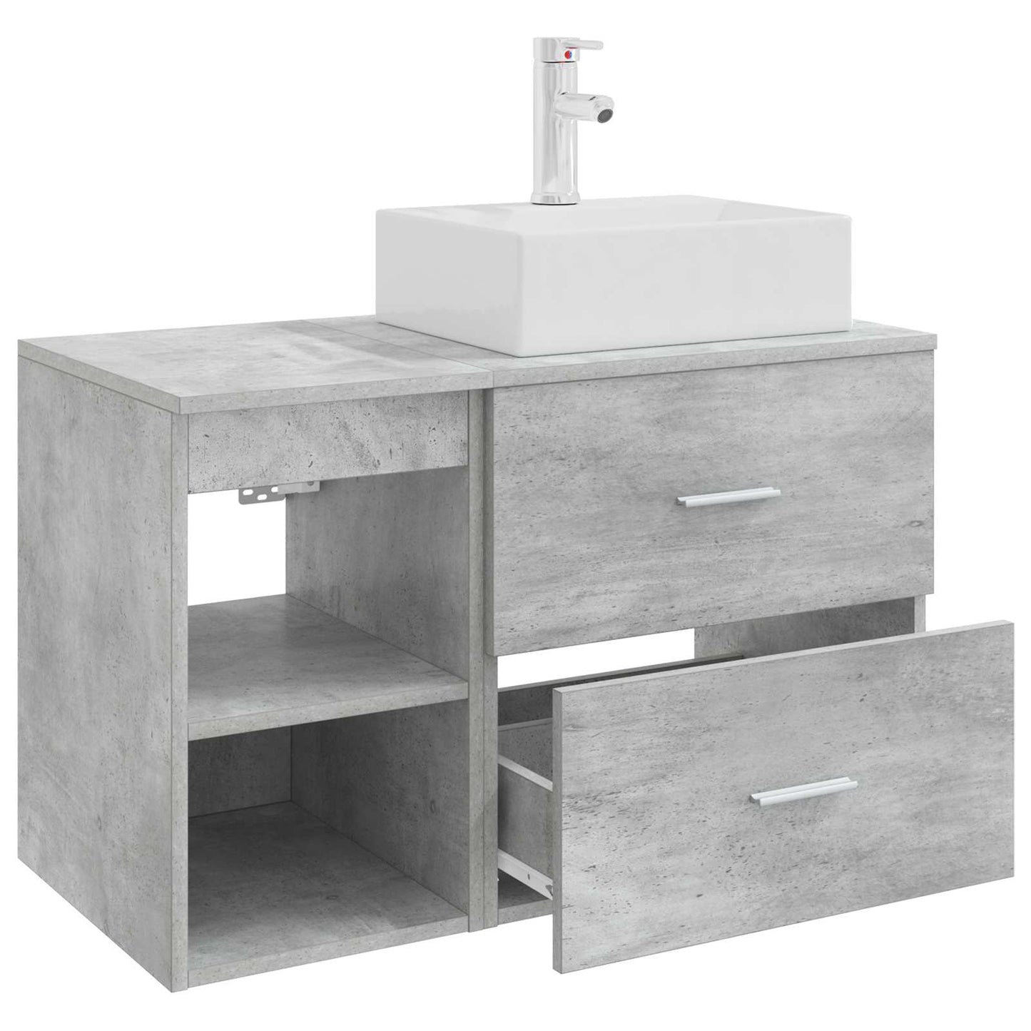 vidaXL Bathroom Furniture Set 2 pcs Concrete Grey Engineered Wood