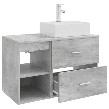 vidaXL Bathroom Furniture Set 2 pcs Concrete Grey Engineered Wood