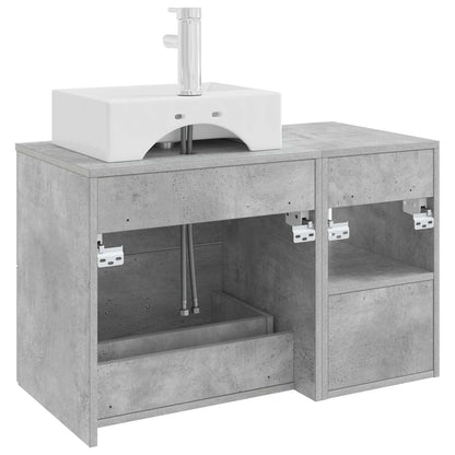vidaXL Bathroom Furniture Set 2 pcs Concrete Grey Engineered Wood