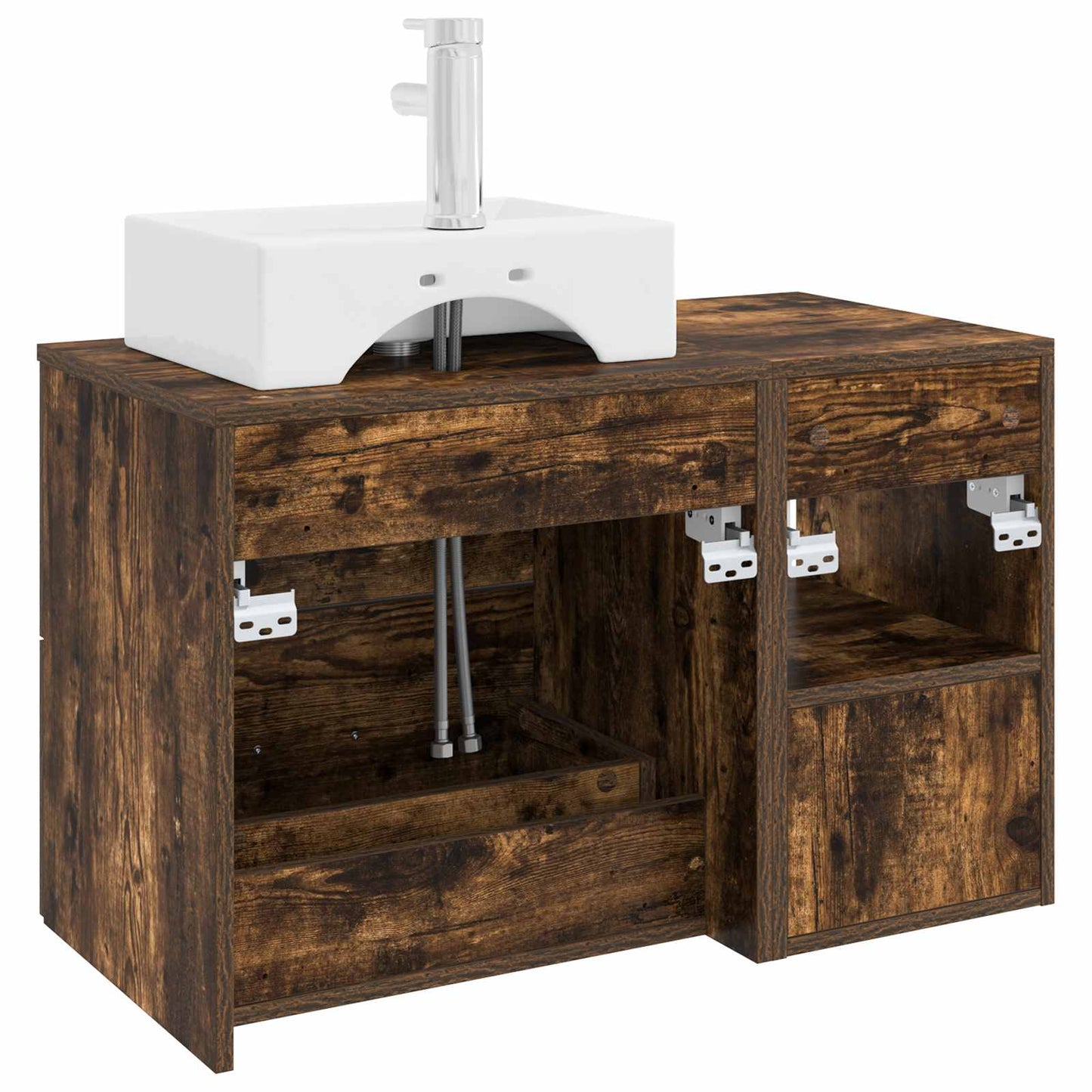 vidaXL Bathroom Furniture Set 2 pcs Smoked Oak Engineered Wood