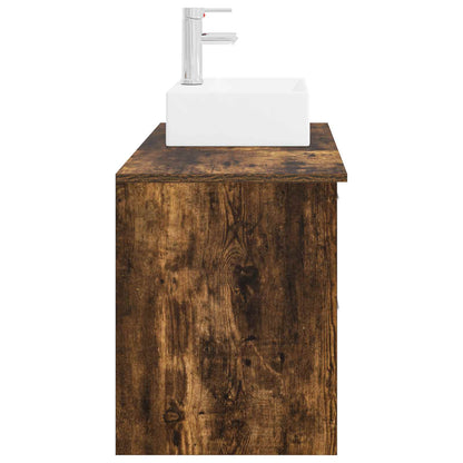 vidaXL Bathroom Furniture Set 2 pcs Smoked Oak Engineered Wood
