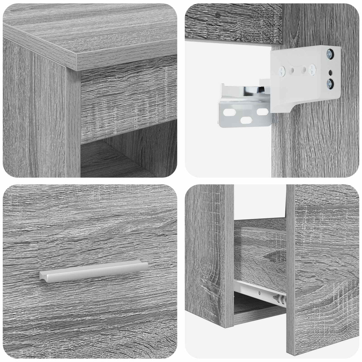 vidaXL Bathroom Cabinet Set 2 pcs Grey Sonoma 79.5 x 41 x 79.5 cm