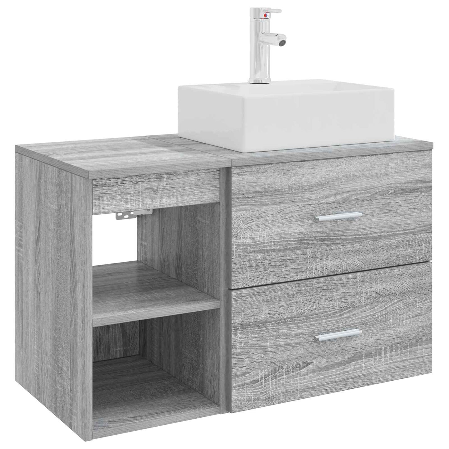 vidaXL Bathroom Furniture Set 2 pcs Grey Sonoma Engineered Wood