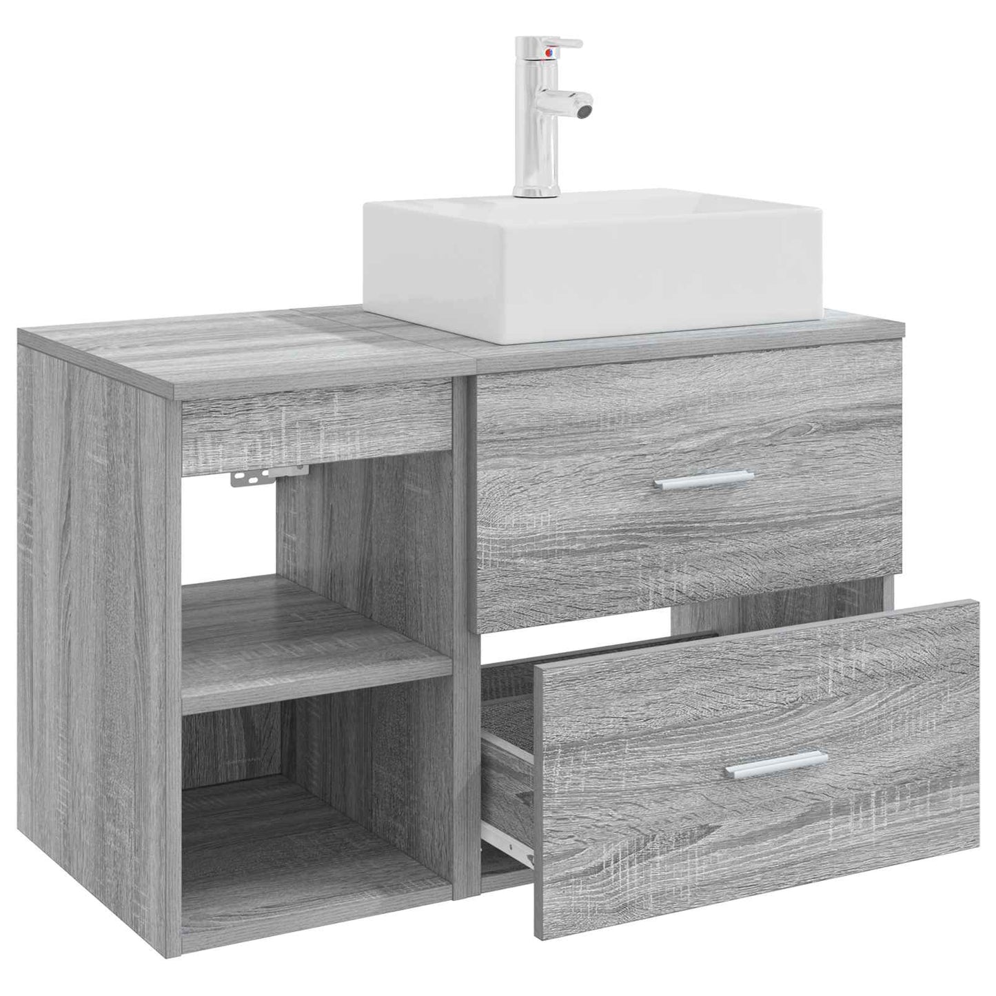 vidaXL Bathroom Furniture Set 2 pcs Grey Sonoma Engineered Wood
