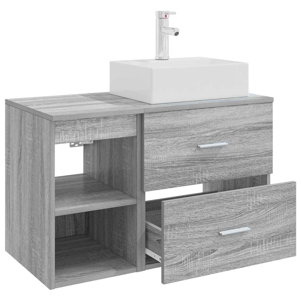 vidaXL Bathroom Cabinet Set 2 pcs Grey Sonoma 79.5 x 41 x 79.5 cm