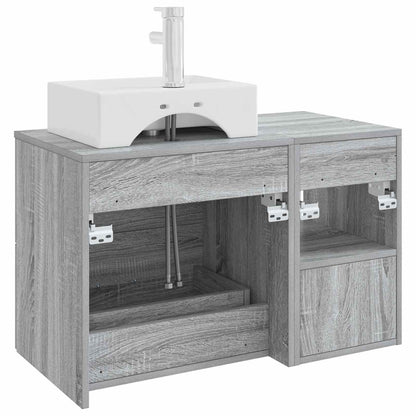 vidaXL Bathroom Furniture Set 2 pcs Grey Sonoma Engineered Wood