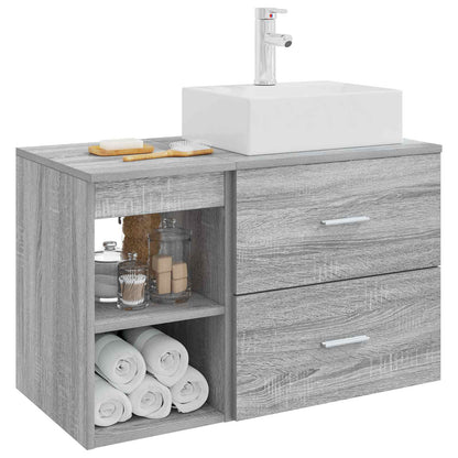 vidaXL Bathroom Furniture Set 2 pcs Grey Sonoma Engineered Wood