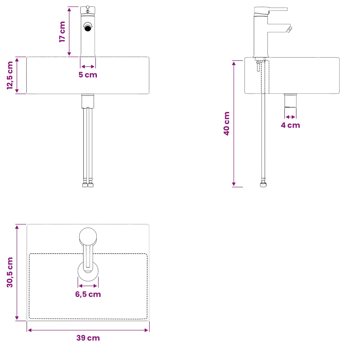 vidaXL Bathroom Cabinet Set 2 pcs Grey Sonoma 79.5 x 41 x 79.5 cm