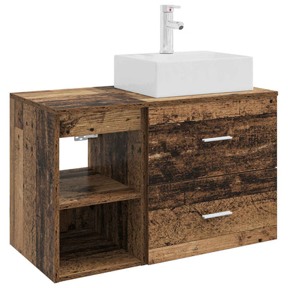 vidaXL Bathroom Furniture Set 2 pcs Old Wood Engineered Wood