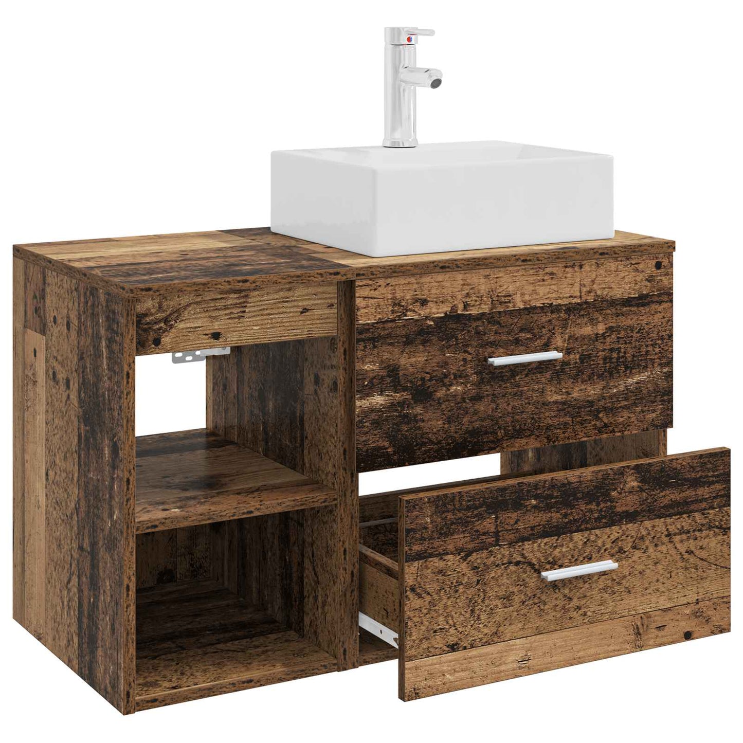 vidaXL Bathroom Furniture Set 2 pcs Old Wood Engineered Wood