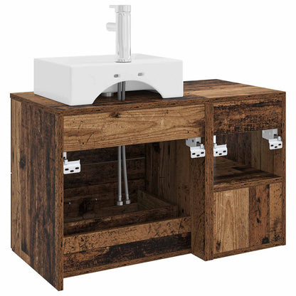 vidaXL Bathroom Furniture Set 2 pcs Old Wood Engineered Wood